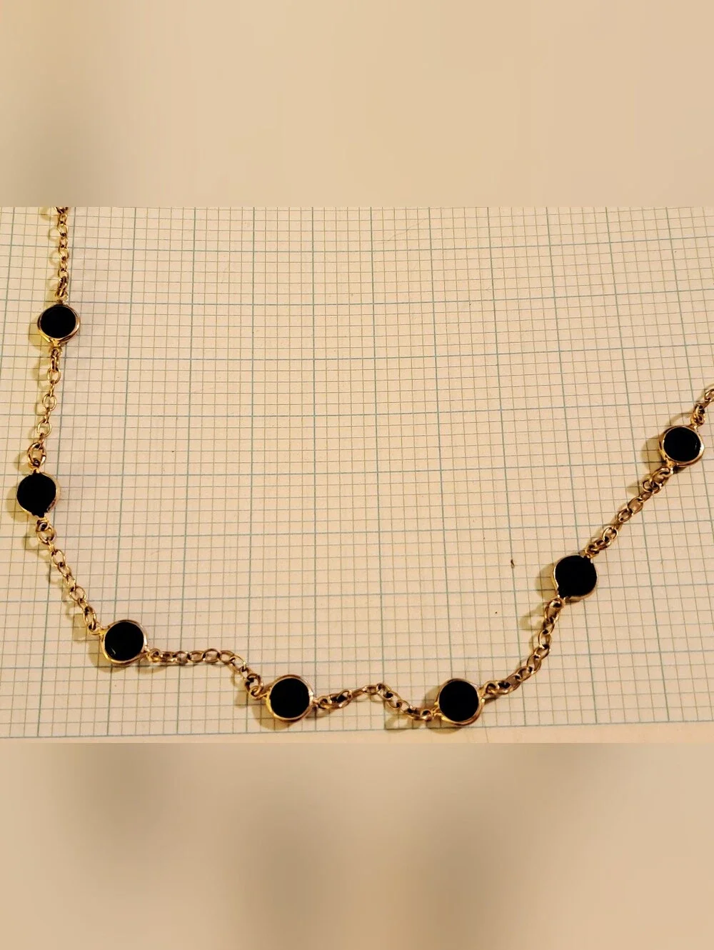 J. Crew Gold-Tone Chain Station Necklace with Black Gem Accents
